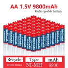 1,5 V AA 9800mAh, 1,5 V AAA 8800mAh перезаряжаемая Ni-MH батарея, игрушка-фонарик Watch MP3 Player, клавиатура камеры