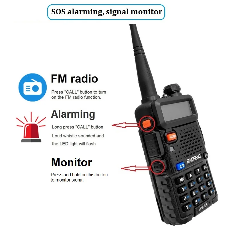 3 шт. мощная рация Baofeng UV 5R 8 Вт CB любительская радиостанция 10 км VHF UHF любительский