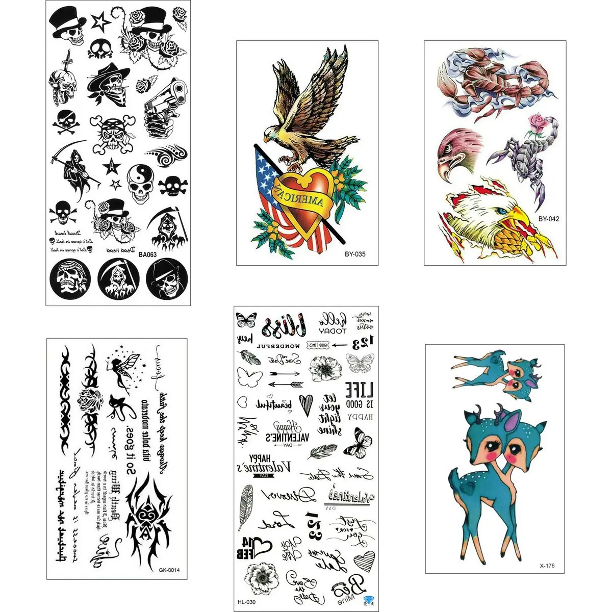 

6PCS/Lot Tattoo Sticker Waterproof Men Fake Man Tatoo Tatoos Kids Chest Tatto Sleeves Temporaria Arm Temporary Tato Tattoos Hand
