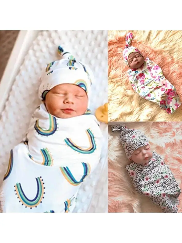 

2Pcs Baby Sleeping Bag+Hat Set Newborn Toddler Girls Boys Sleepwear Blanket Wrap XXFE