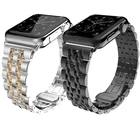 Ремешок с пряжкой-бабочкой из семи бусин, из стали, для ремешка Apple Watch 123, 42 мм, 38 мм, браслет Iwatch 456SE, 40 мм, 44 мм