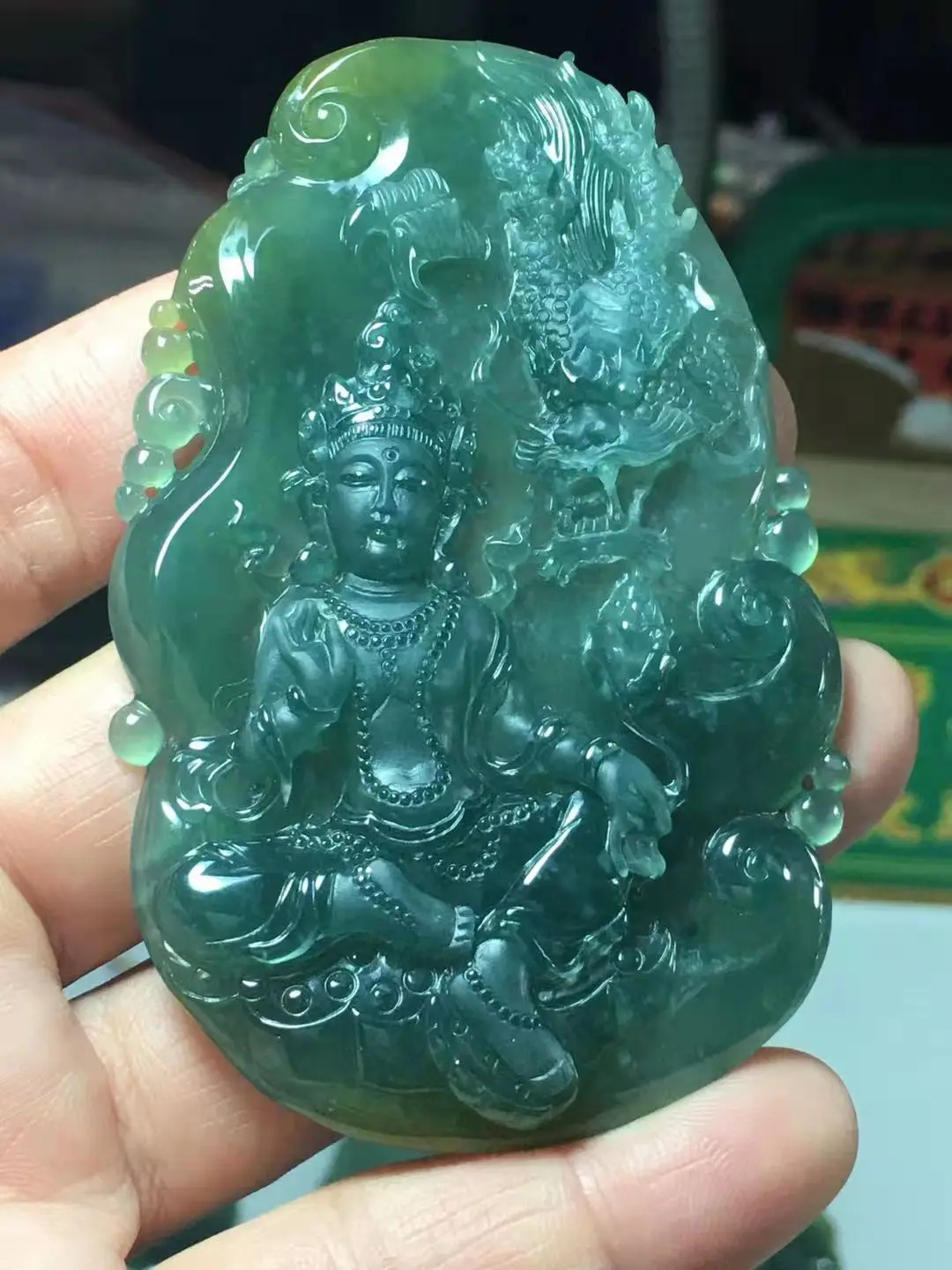 

Natural Myanmar jade 7A HandCarved Buddha guan yin jadeite jade green jade pendant jade necklace pendants jewelry necklaces men