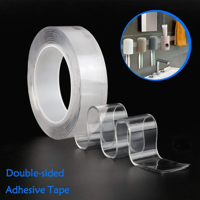 1/3/5m Reusable Double-Sided Adhesive Nano Traceless Tape Removable Waterproof Fita Dupla Face Tie Glue Home Gadget | Обустройство