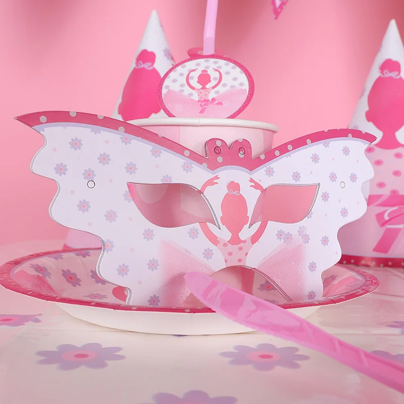 Балетная посуда для вечеринки девочек одноразовые тарелки на день рождения +