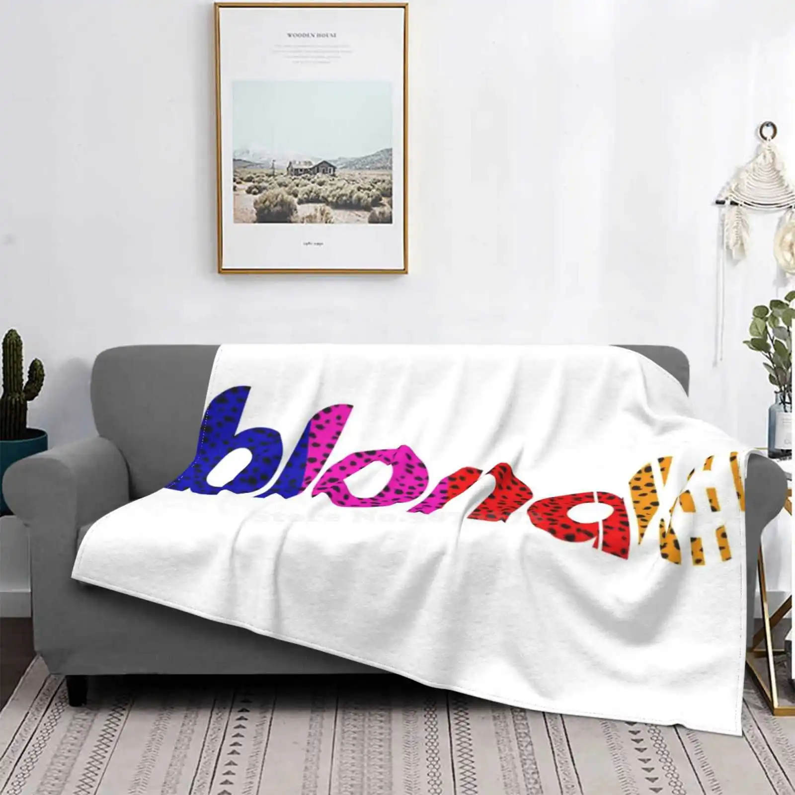 

Manta portátil de viaje para hombre y mujer, manta suave y cálida de color rubio, con texto tipográfico, Pastel, iridisentleopar