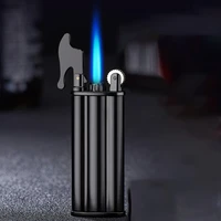 grinding wheel windproof butane metal straight flame lighter cool smoking gas jet lighters inflatable lighter gadgets for men