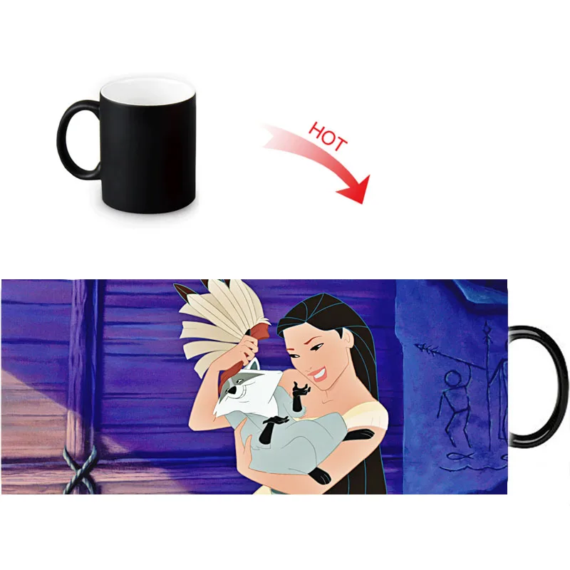 Керамические кофейные кружки на заказ чашка Покахонтас с молочным чаем