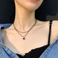 gy double layer european and american style necklace for women niche design ins cold style clavicle chain personality necklace