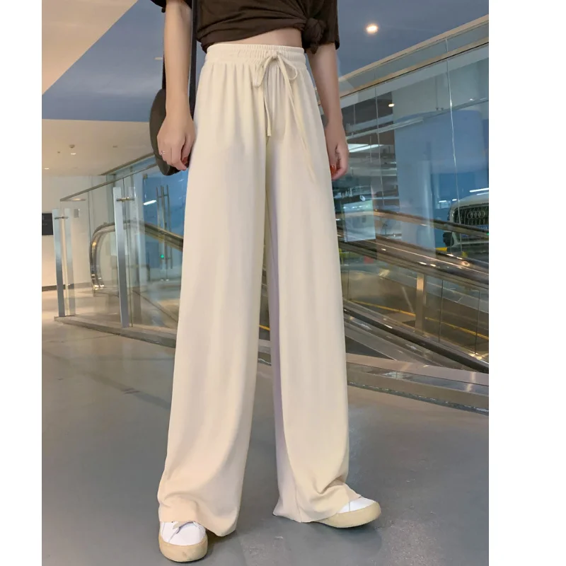 

spring summer 2021 Korean version women's solid color straight wide leg high waist slimming loose fashion casual pants trousers