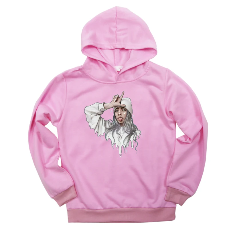 Hoodies 1 Новинка года; детские толстовки с капюшоном и принтом Billie Eilish для малышей; повседневные осенние толстовки для мальчиков и девочек; спортивная одежда с капюшоном для детей-подростков; Одежда для младенцев - Цвет: Hoodies 1