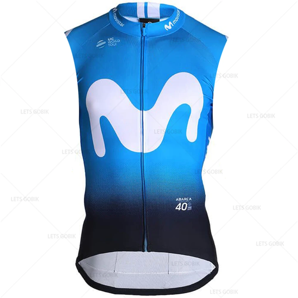 sleeveless MOVISTAR TEAM, чемпион, набор Джерси для велоспорта(2 шт.), летний короткий рукав, Ropa Ciclismo Hombre, одежда для велоспорта, велосипедная форма - Цвет: sleeveless