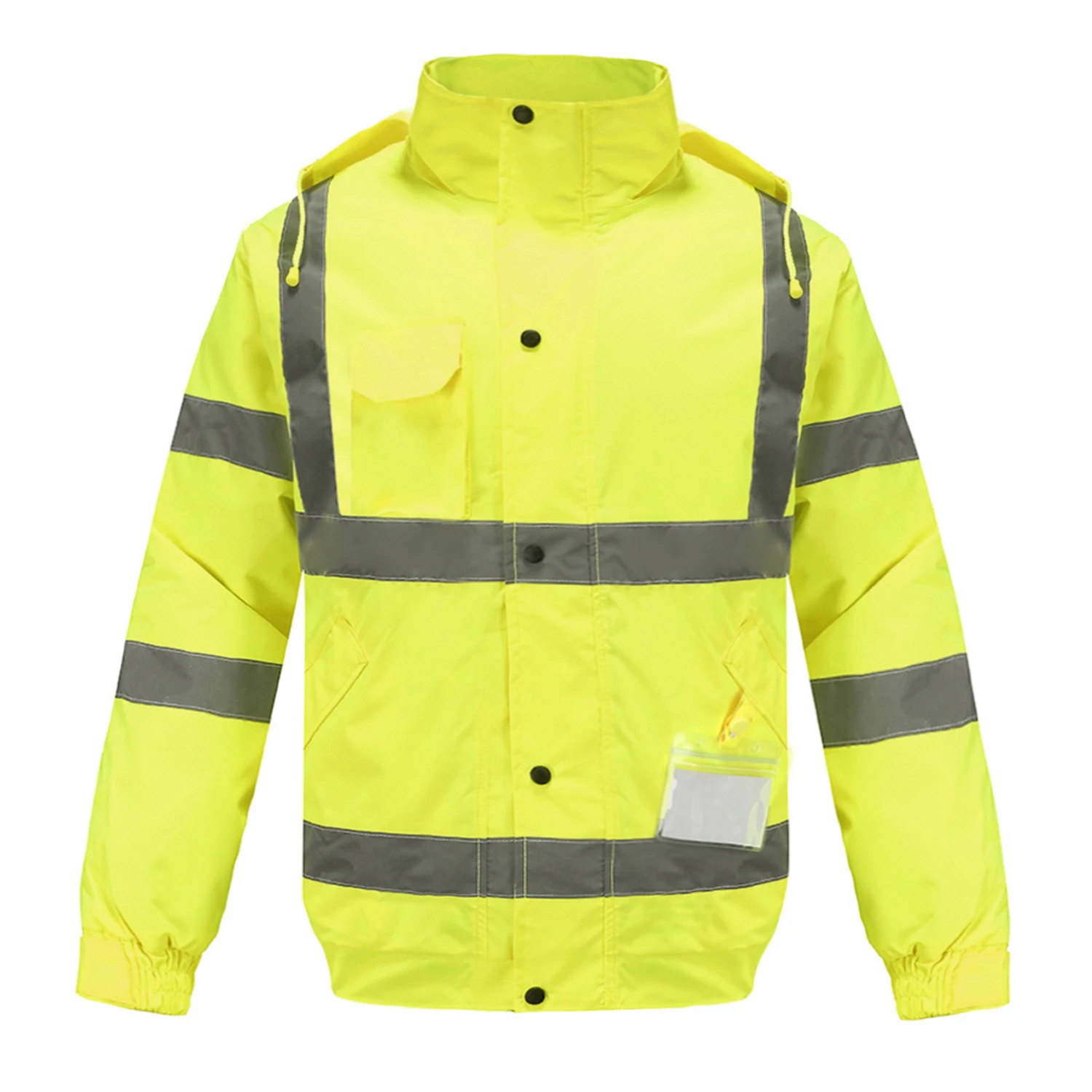 

AYKRM Reflective Jacket Hi Vis Traffic Waterproof Windproof Fluorescent Safety Coat Winte Antifouling Hooded Uniform Free Shippi