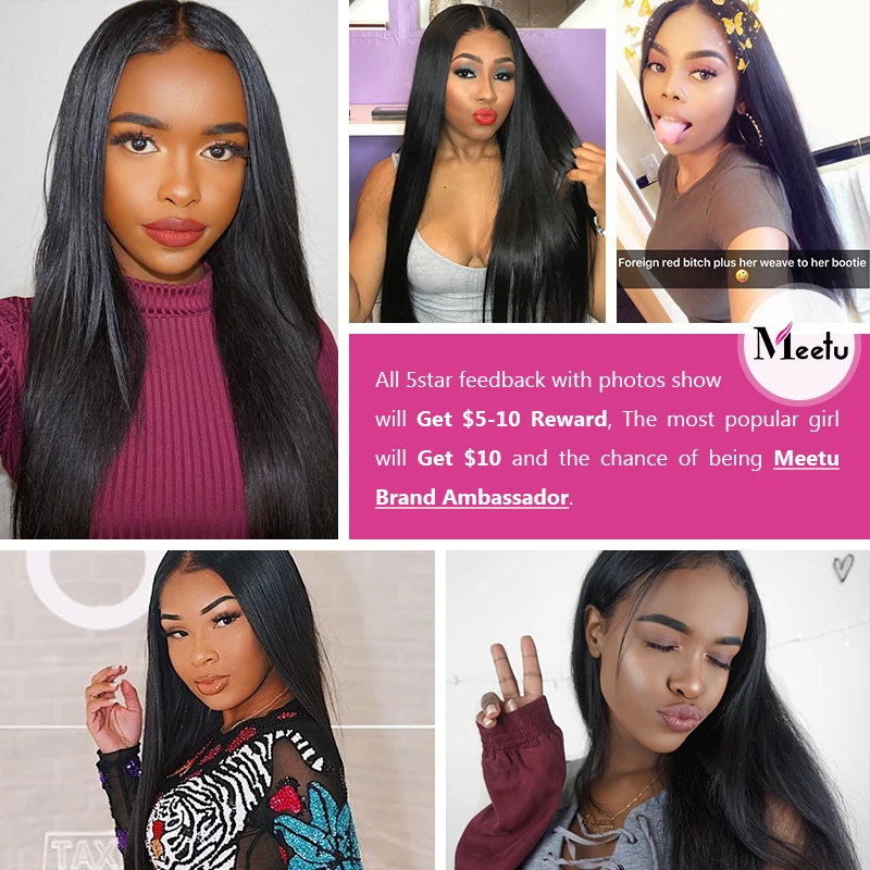 Индийские прямые пучки волос с закрытием прозрачное закрытие пряди Meetu не Реми