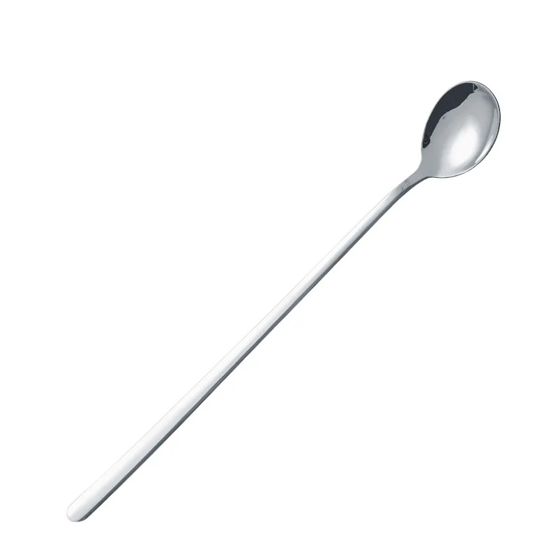 

New stainless steel tableware set spoon tea spoon dessert coffee ice cream spoon kitchen accessories bar tool long handle