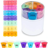 7 days medicine box storage 8 tablets a week protective container small light portable travel first aid kit medical safety tools