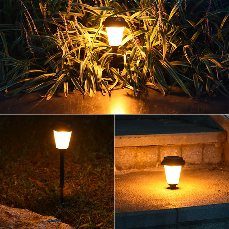 Solar LED Light Outdoor Imitation Flame Lawn Lamp Waterproof Villa Garden Park Corridor Hexagon Lawn Flame Lamp 1pc