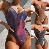 whosale bandage swimwear shiny women long strap wrap around one piece swimsuit female bather deep v neck bathing suit bodysuit