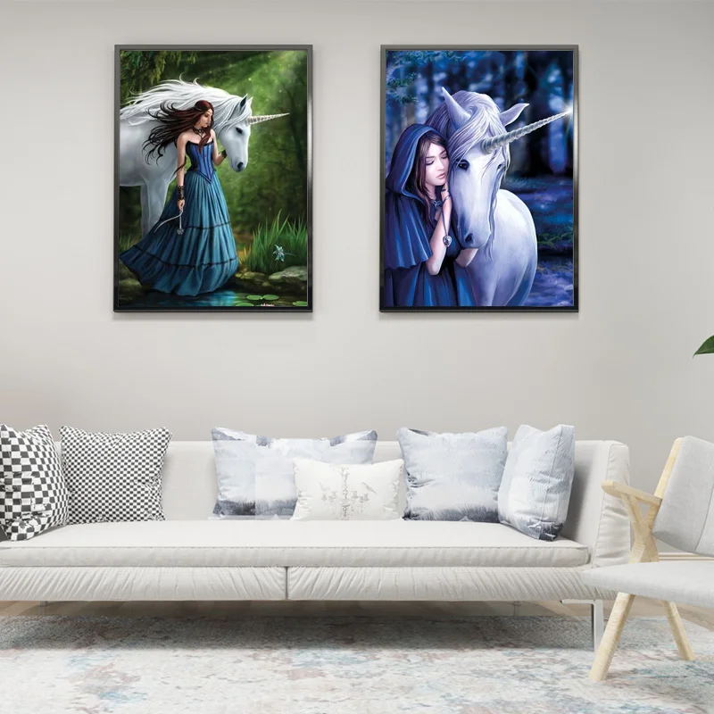 5D DIY Алмазная картина девушка и лошадь квадратная/круглая Дрель Стразы Вышивка