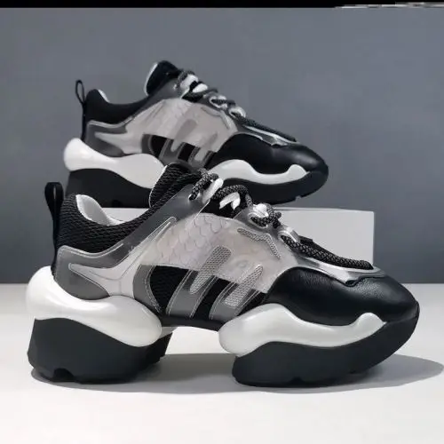 2021 dad shoes women's European station autumn new breathable net red cake thick soled shoes leisure sports leisure running