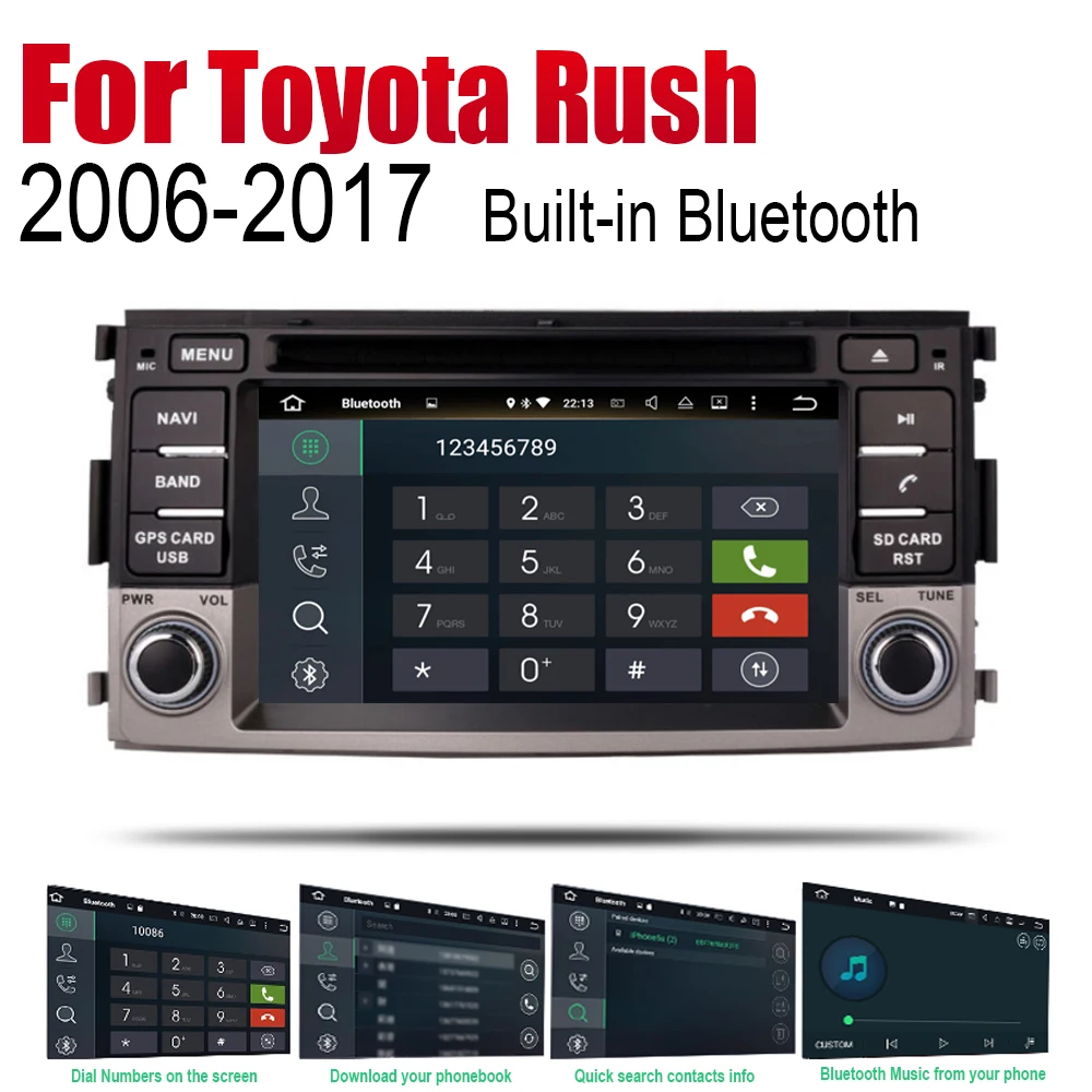 Автомагнитола ZaiXi 2 Din Android DVD для Toyota Rush 2006 ~ 2017 автомобильный мультимедийный плеер