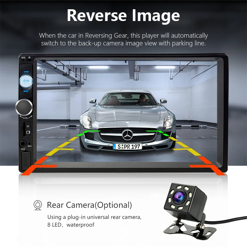 Vtopek 7 дюймов двойной din Автомобильный мультимедийный плеер Bluetooth зеркало Ссылка