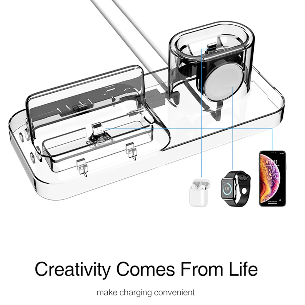 Супер практичная 3-1 Магнитная зарядная подставка для IPhone Iwatch Airpods высокое