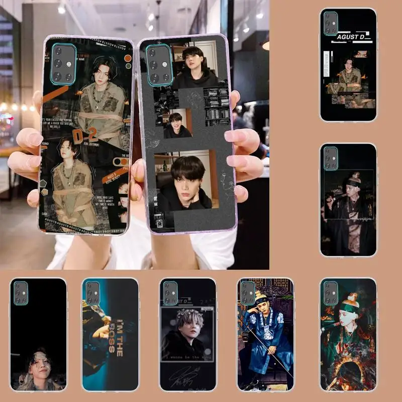 

Agust D suga king Phone Case For Samsung S21 S30 S10 S9 S8 S7 A31 A12 A70 A52 A30 lite plus ultra soft Cover Fundas TM