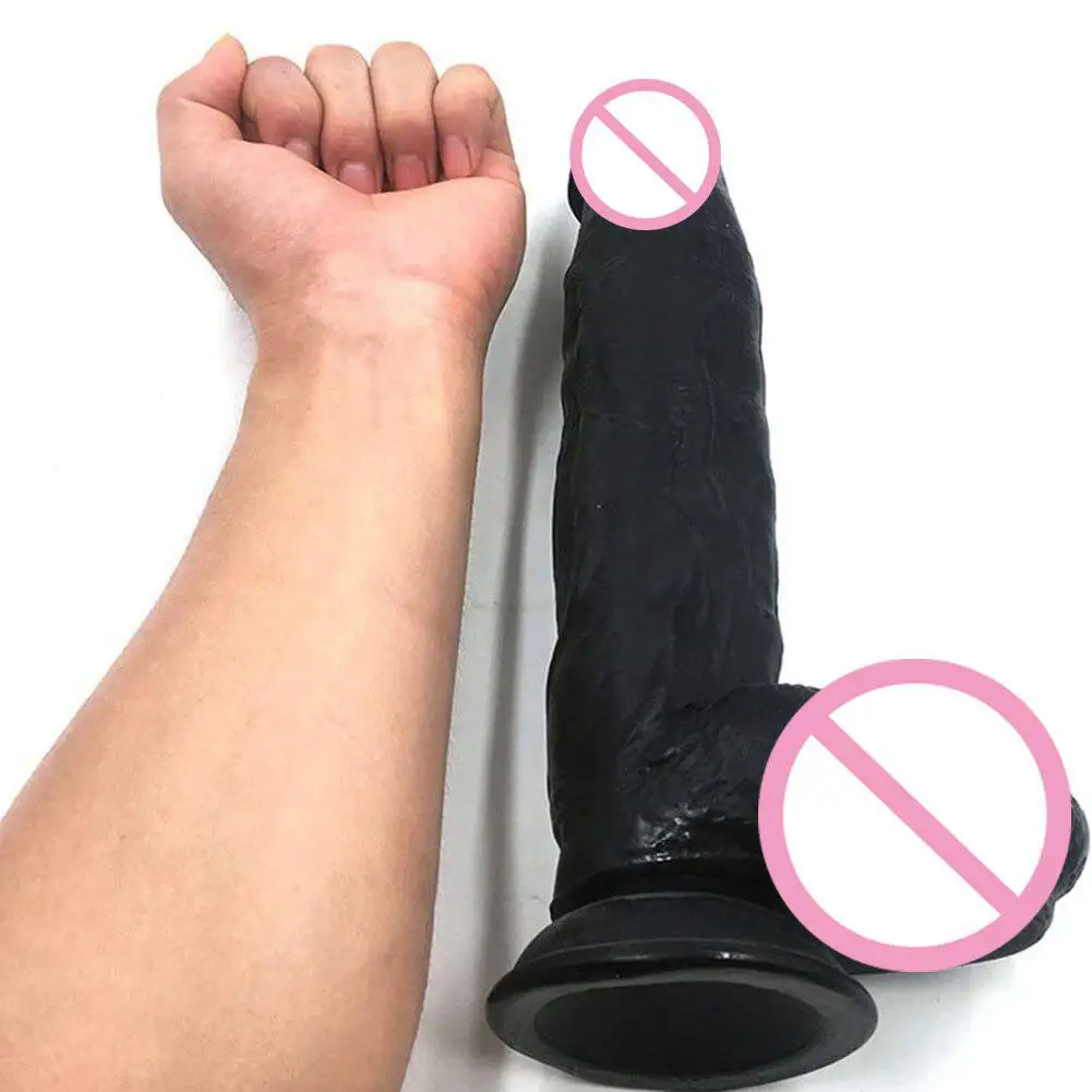 Огромный фаллоимитатор силиконовый с мягким жидким силиконом на присоске 27 см