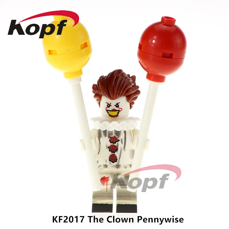 Одиночные продажи строительные блоки Супер Герои кирпичи клоун Pennywise Freakazoid Джокер образование в цифрах игрушки для детей - Цвет: KF2017 Without Box