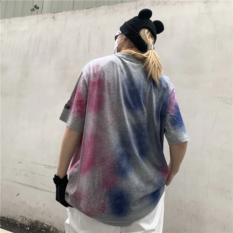 Футболка мужская весенне-летняя оверсайз рваная с принтом граффити в стиле