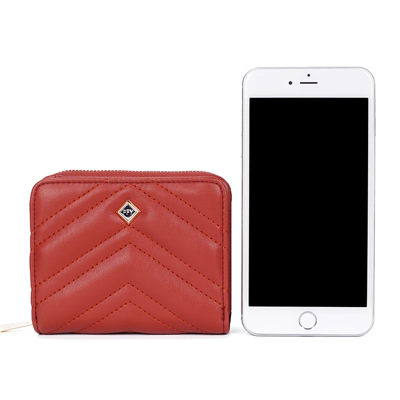 

2021 new fashion simple pure color embroidery card holder pursue women's wallet short small soft leather for girl drop shipping