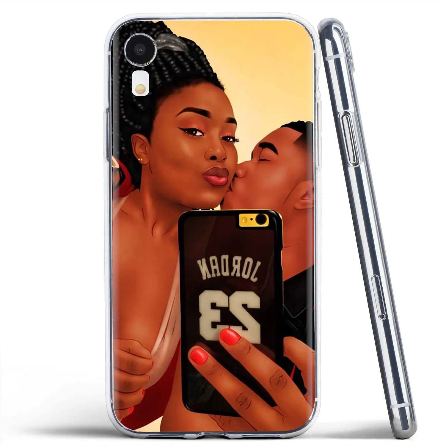 Мягкий ТПУ чехол для Samsung Galaxy S6 S10E S10 Edge Lite Plus Core Grand Prime Alpha J1 mini Arte Afro Couple kiss |