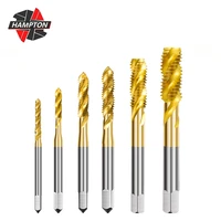 hss screw tap titanium coated metric spiral thread tap drill bit m2 m2 5 m3 m3 5 m4 m5 m6 m8 m10 m12 hand tr tap hand tools