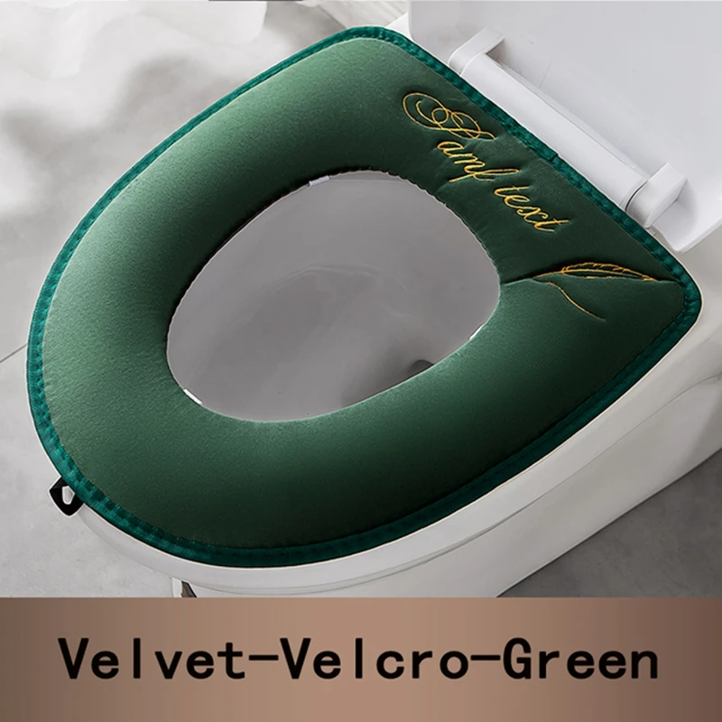 

Universal Toilet Seat Cover Mat Washable Winter Warm Handle Soft Plush Pad Bidet Cover Universal WC Mats Bathroom Accessories