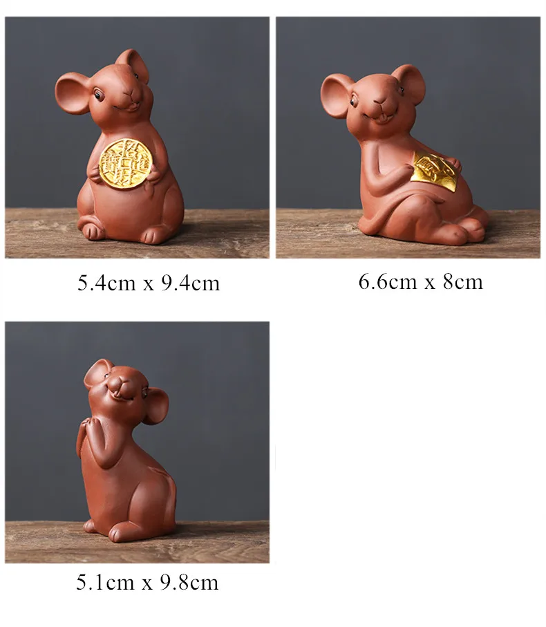 Фиолетовый Глиняный чай для домашних животных крыса Зодиак ремесло чайный