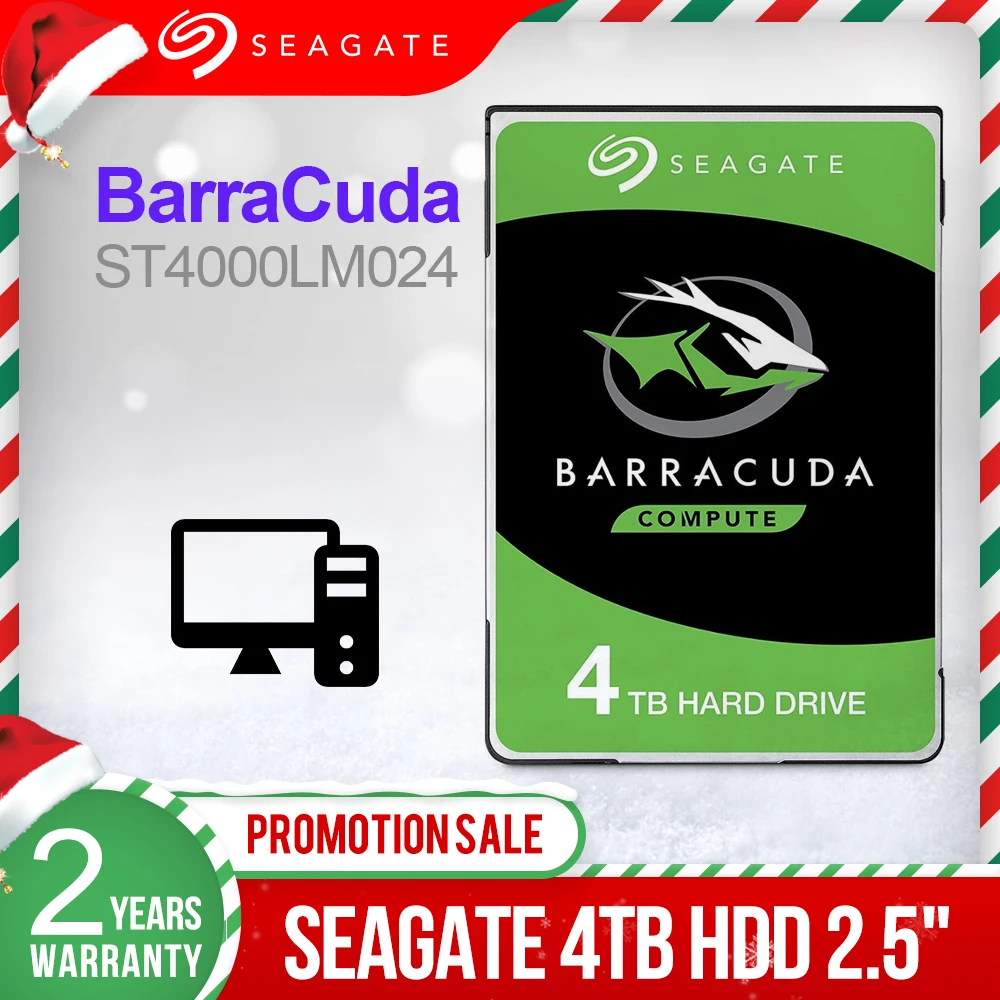 Внутренний жесткий диск Seagate Barracuda ST4000LM024 4 ТБ 2 5 дюйма 15 мм SATA 6 ГБ/сек. 5400 об/мин 128