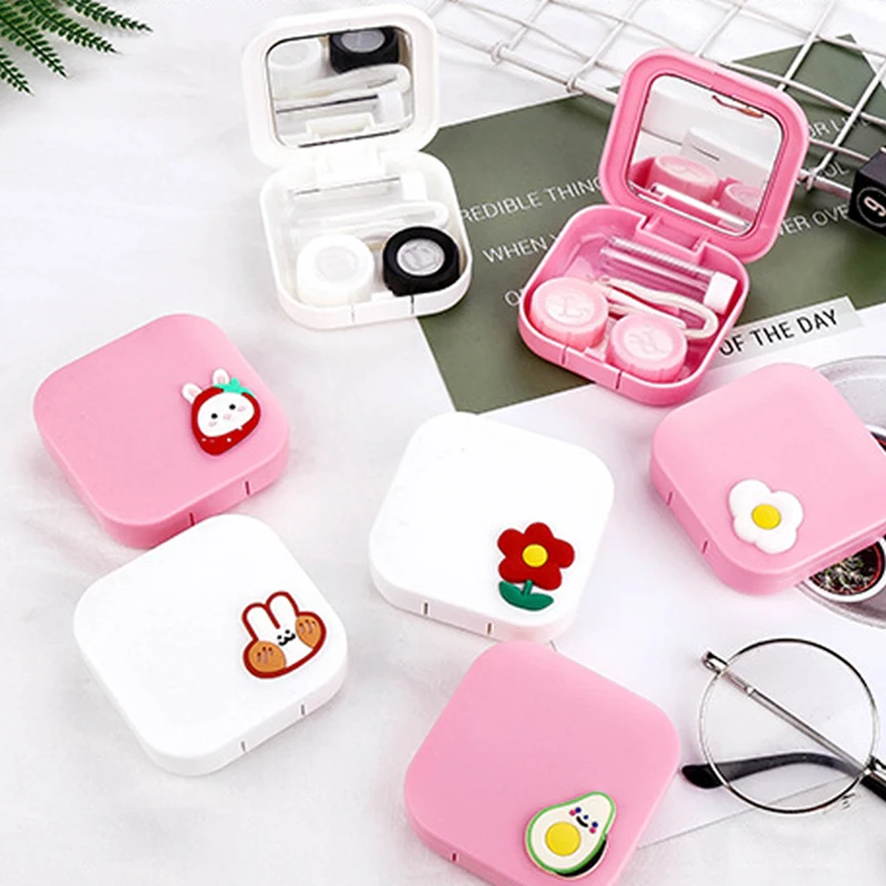 

Cartoon Contact Lens Case Can Be Customized Unicorn Flamingo Lovely Girl Heart Myopic Companion Pupil Box