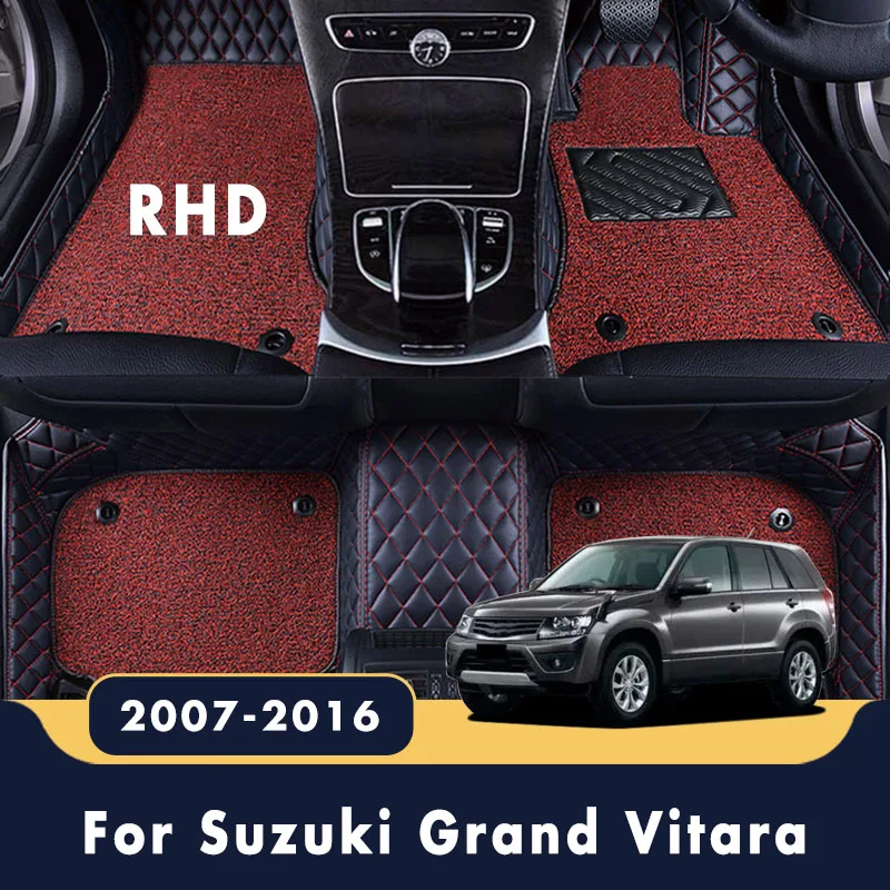 RHD двухслойные провода петли автомобильные коврики ковры для Suzuki Grand Vitara 2016 2015 2014