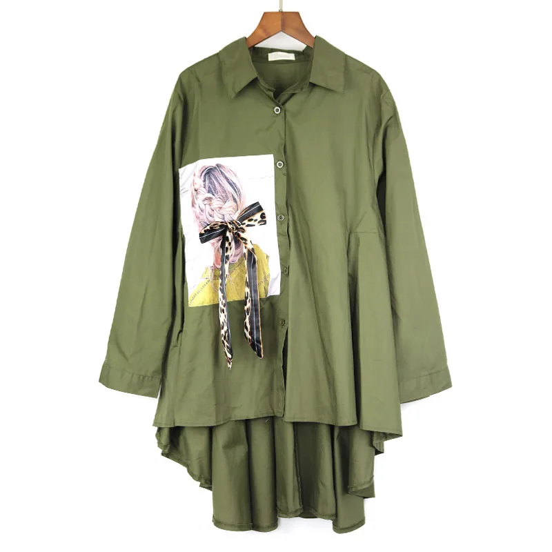 Необычная женская блузка с бантом корейская мода плиссированная принтом