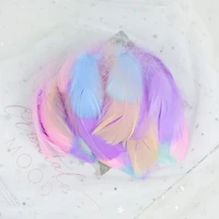 100pcs 10 15cm natural swan feathers diy dyed goose feather rainbow feather balloon fill wedding dress decor accessories feather