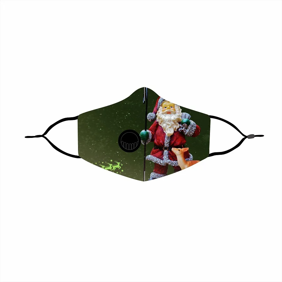 

50pcs Adults Merry Christmas Party Mask Windbreak Seamless Cotton Mouth Mask Snowman Santa Claus Elk Printing Riding Mask