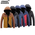 Мужская теплая водонепроницаемая куртка, Повседневная брендовая теплая Толстая куртка, парка, Мужская Новая Осенняя верхняя одежда, ветрозащитная шапка, мужские парки, зима 2021