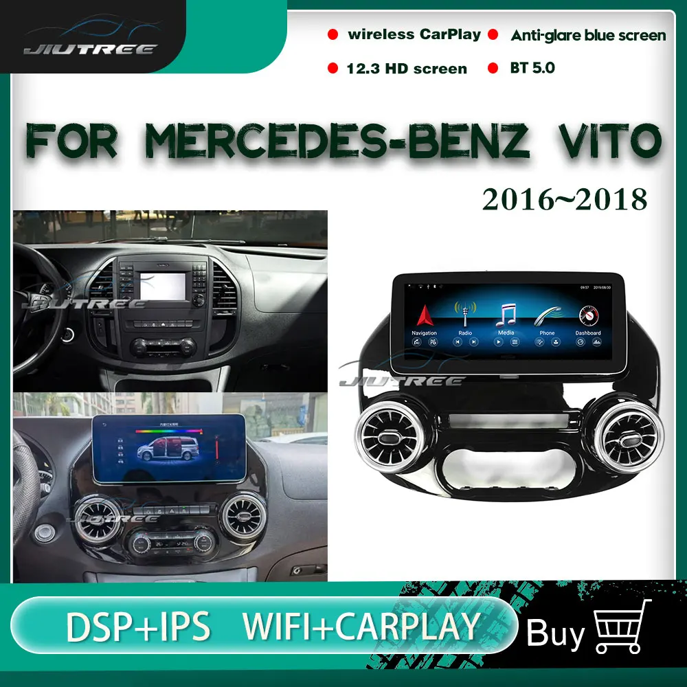 Автомобильная магнитола на Android 128 ГБ для Mercedes Benz V Class Vito Viano Valente Metris W447 2016-2018