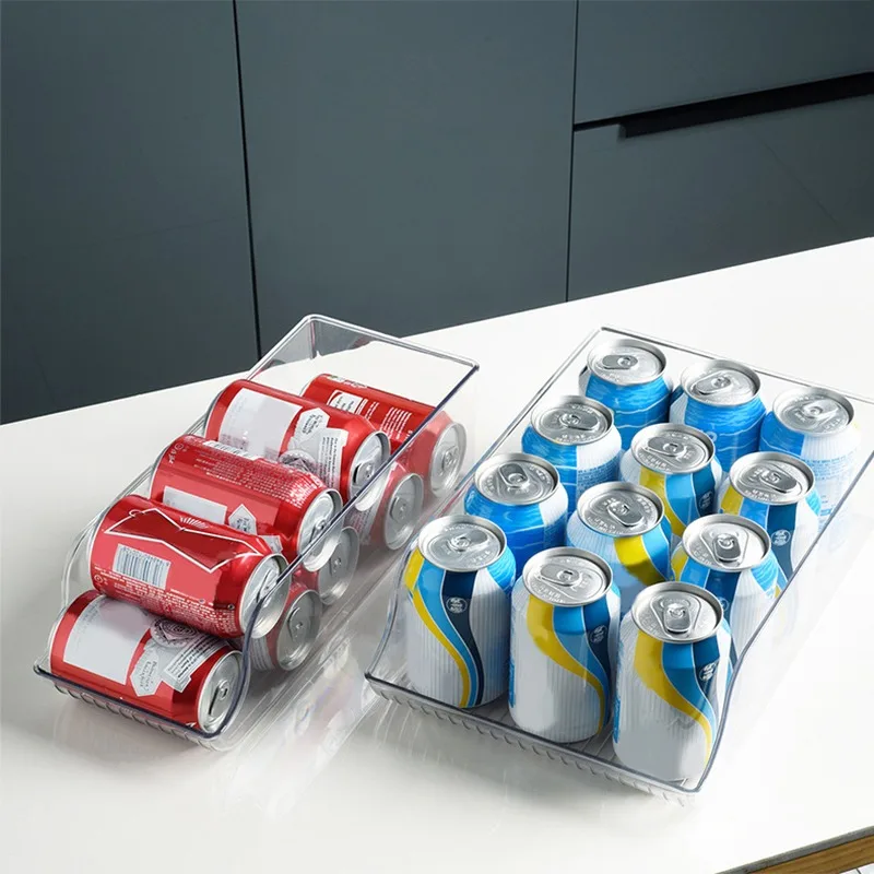 

Fridge Organizer Bins Can Drink Dispenser Holder Refrigerator Freezer Kitchen Cabinets Clear Plastic Food Pantry Storage Rack