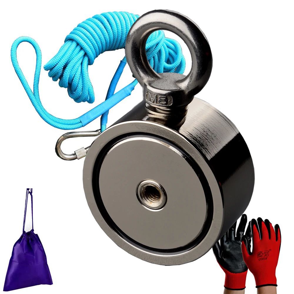 150 кг * 2 двухсторонние сильный неодимовый магнит восстанавливающиеся поисковые