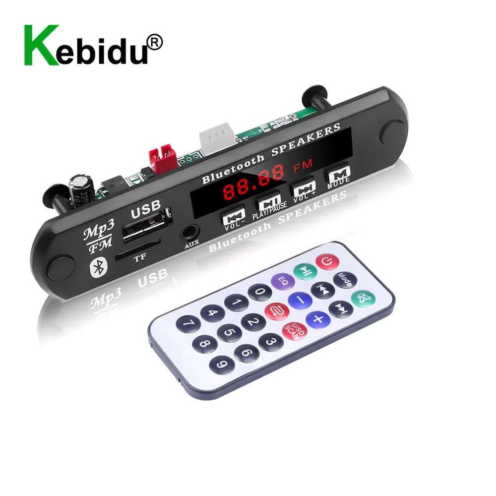 Mp3-плеер Kebidu с Bluetooth Плата декодера FM-радио TF USB 3 5 мм AUX аудио автомобильный