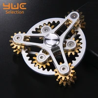 yuc delicateness gear hand spinner all copper fidget spinner nine teeth linkage edc metal alloy spinner focus toys stress relief
