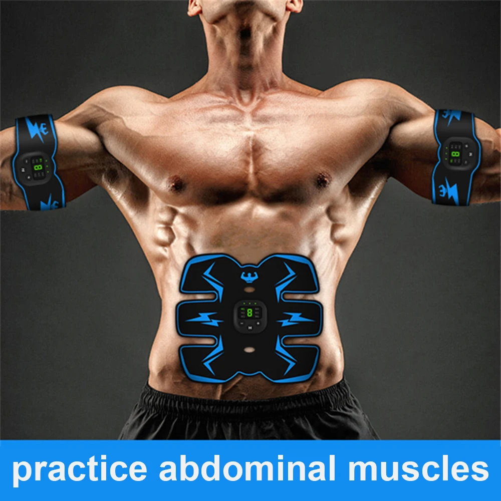 professional ems 1 set fat burning abs stimulator muscle stimulator trainer toner massage exercise equipment parts for fitness free global shipping