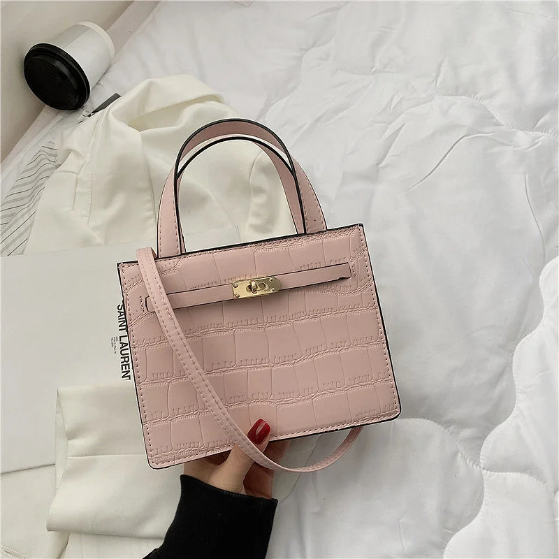 

Women's Bags Shoulder Backpack Pure Color PU Leather Crocodile Pattern Fashion Handbag Designer High-level Ladies Messenger Bag