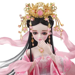 Старинный костюм куклы головной убор заколка аксессуары для 60 см 13 BJD куклы игрушки изысканные металлические бусины ручной работы головной убор ZH191